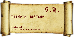 Illés Máté névjegykártya