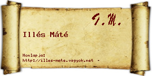 Illés Máté névjegykártya